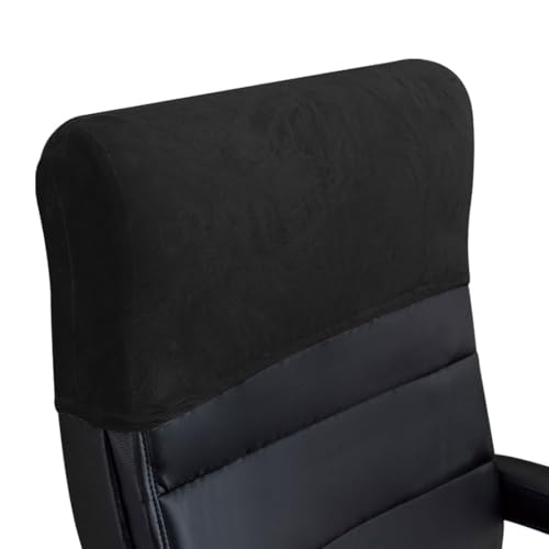 Stretch Office Chair Headrest Cover, Headrest Protector for Office Chairs, Head Rest Covers for High Back Computer Chairs, Furniture, Recliner Chair (Velvet, Black, 1 Pack) - color: Velvet, Black, size: 1 Pack