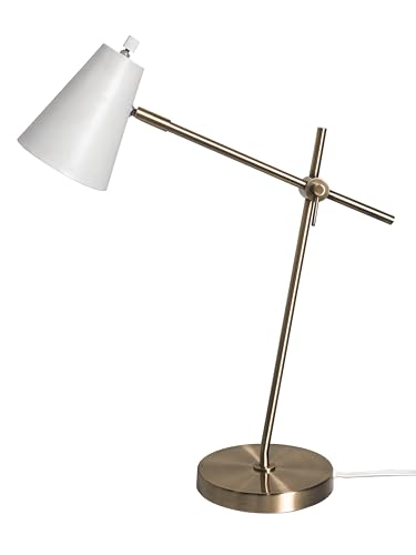 HarvestLand HaloBar White Mordern Desk Lamp, Reading Lamp for Home Office | Adjustable White task lamp, Task lamp, Architect desk lamp, Small desk lamps for small spaces,Mid century table lamp - color: White HaloBar