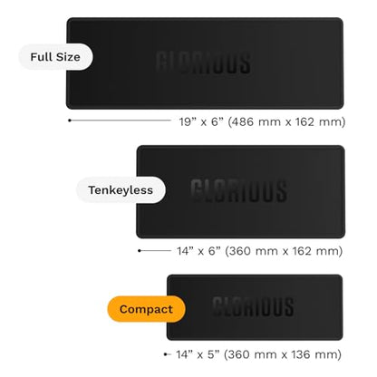 GLORIOUS Gaming Sound Dampening Keyboard Mat - Stitched Edges, Absorbs Keyboard Sounds & Vibrations, Machine Washable, Non-Slip Base, Fits Most Compact Keybaords - Black - size: Compact
