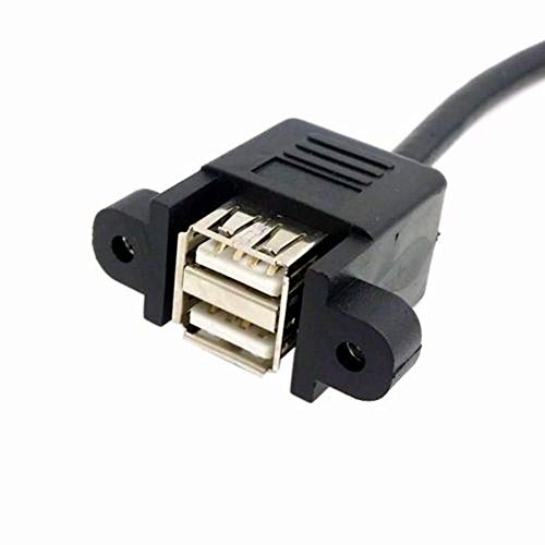 ANRANK 50cm Dual USB 2.0 Type A Female to Motherboard 9Pin Header Cable Adapter with Screw Panel for Computer, Tablet, Printer, Barcode Scanner, Car, Camera, Android Smartphone