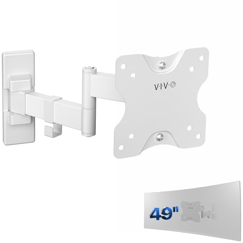 VIVO White Single Ultrawide Wall Mount, Up to 49 in Screens, MOUNT-VW01MW - color: White, size: 75x75mm to 100x100mm VESA
