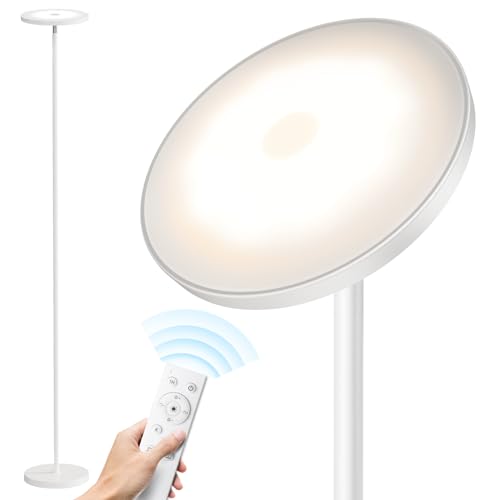 SUNMORY Floor Lamps for Living Room，LED Standing Lamp with Remote Control - color: White, size: Base