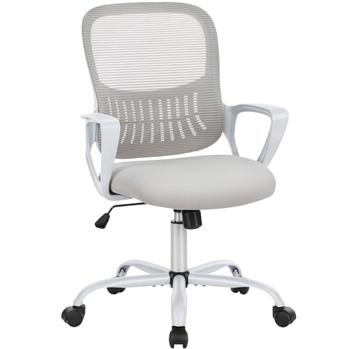 Sweetcrispy Ergonomic Office Desk Chair, Executive Mesh Computer Chair - color: Grey, size: 18.5"D