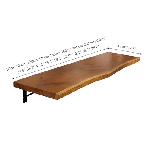 Industrial Wall Mounted Folding Bar Table Live Edge,Rustic Drop-Leaf Table,Solid Wood Floating Wall Desk Workbench for Small Space Kitchen & Dining Room Computer Desk(31.5" L x 17.7" W, Wood) - size: 31.5"L x 17.7"W