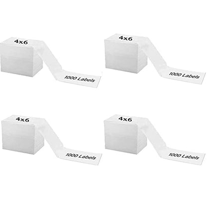 OausTect 4x6 Shipping Label 4000 Fanfold Labels for Rollo, Zebra Direct Thermal Printer, with Perforations - size: 4000 Labels