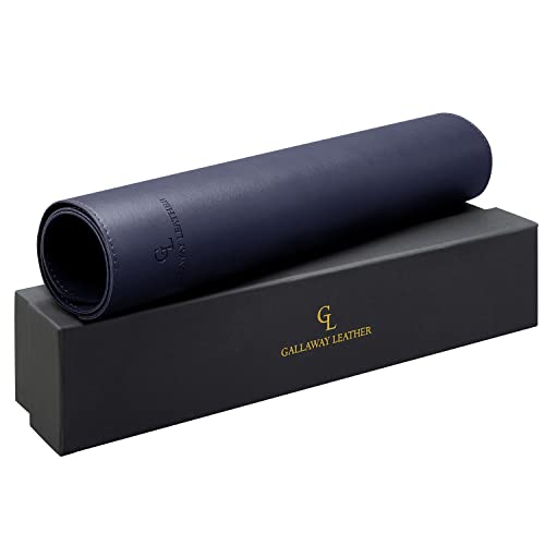Gallaway Leather Desk Mat - Office Writing Desk Pad, Medium 24" x 14" Navy Blue, Gift Ready Elegant Computer Desk Cover Protector - color: Navy Blue, size: Medium