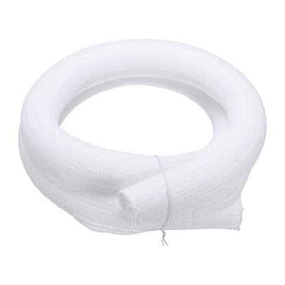 MECCANIXITY Split Sleeve Wire Loom 2" 5Ft White Self Wrapping Braided Sleeve UL94-V2 Fireproof PET Sleeving for Automotive, Home Cable Management - color: White, size: 2" x 5Ft