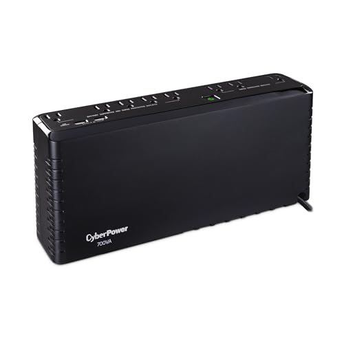 CyberPower SL700U Standby UPS Battery Backup and Surge Protector | Surge Protector, 700VA/370W, 8 Outlets, Slim Profile, UL Certified - size: 700VA, style: Slim