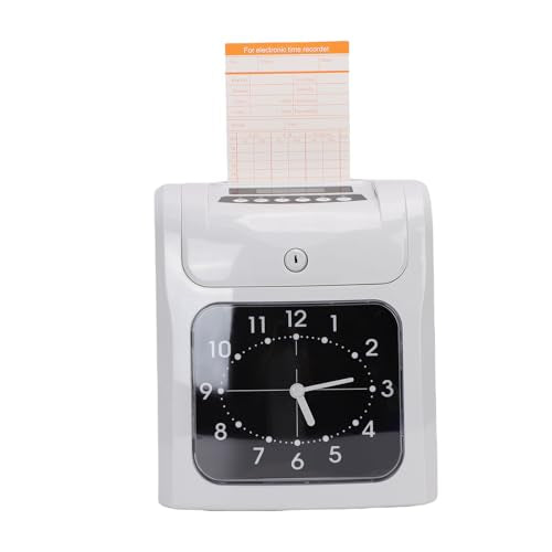 AUNMAS Electronic Time Clock, Employee Attendance Machine with Password Protection and 101 Attendance Cards, for Small Business Punch Time Recording (US Plug)