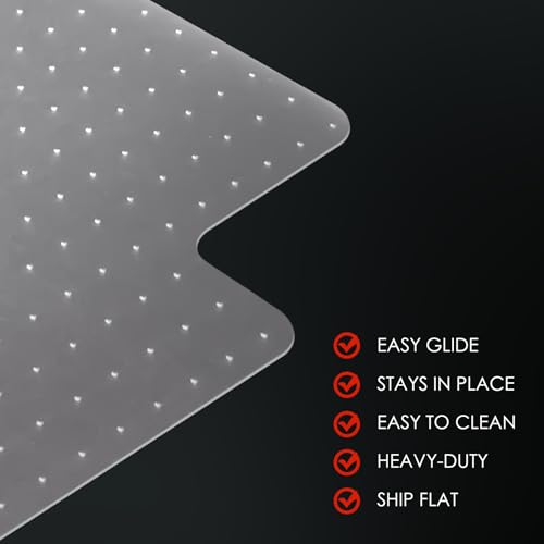 Kuyal Office Chair Mat for Carpet, 2 Pack Heavy Duty Computer Chair Mat | 36''x48"with Lip , Under Desk Protector Carpeted Clear Floors Mat, Easy Chair Movement,Ship Flat - size: 36" X 48" with Lip 2Pack