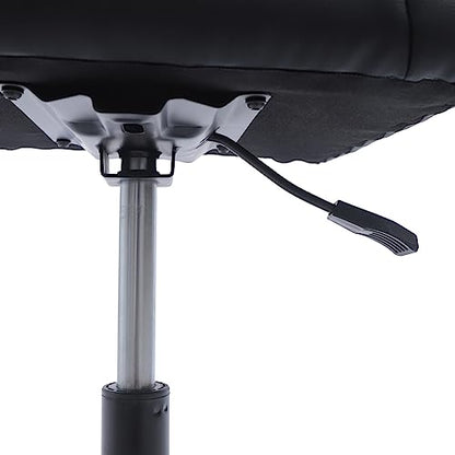Adjustable Height Office Footrest with Wheels 360 Rolling Multi-Use Stool for Gaming Home Office, Black