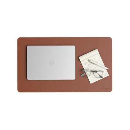 Smead Vegan Leather Desk Pad Mat, Office Desk Mat, Small, Saddle Brown | Waterproof desk pad protector, writing mat and desk blotter. Non-slip suede grips under a laptop, keyboard and mouse. - color: Saddle Brown, size: 13.7" x 23.6"