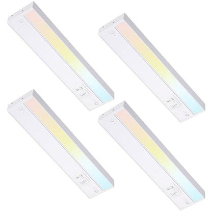 TORCHSTAR 4-Pack 12 Inch 5CCT LED Under Cabinet Lighting Aluminum, White - color: White, size: 12 Inch