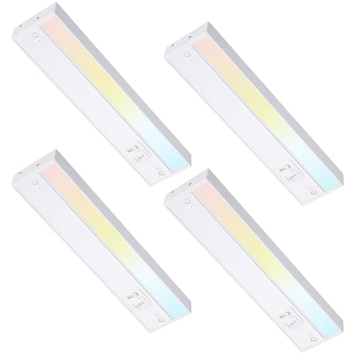 TORCHSTAR 4-Pack 12 Inch 5CCT LED Under Cabinet Lighting Aluminum, White - color: White, size: 12 Inch