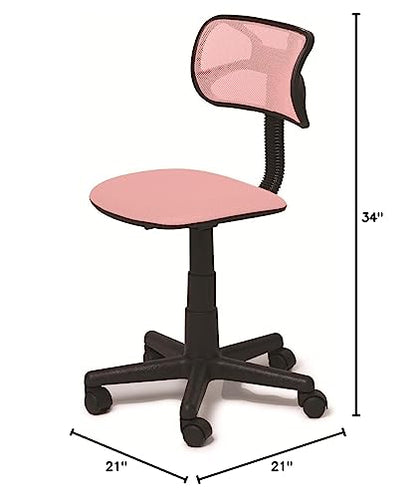 Urban Lifestyle Swivel Mesh Desk Chair, Blush 21D x 21W x 34H in - color: Blush