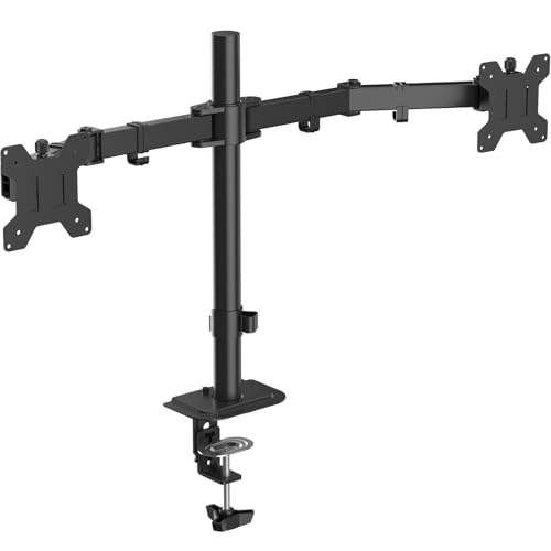 Suptek Dual Monitor Arm Desk Mount,Ultrawide Dual Monitor Arm for 2 Monitor Screens up to 38 inches and Max 22lbs Each,Extra Tall 15.75" Pole Fully Adjustable Monitor Stand for Desk,Black(MD9442MB) - color: Black, size: 27"-38"