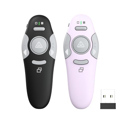 QUI 2 Pack Wireless Presentation Clicker Remote,USB Black Purple - color: Black Purple, style: USB