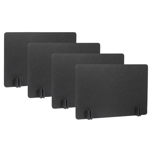 PATIKIL Desk Divider, 4 Set 24 x 16 Inch Acoustic Freestanding Desk Divider Desk Privacy Panel with 16 Pcs Support Feet for Library Office Workstation,Black - color: Black