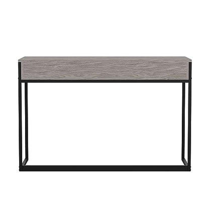 Martha Stewart Ollie Home Office Desk with 3 Drawers in Gray Wood Grain with Oil Rubbed Bronze Hardware - color: Gray Top/Oil Rubbed Bronze Frame