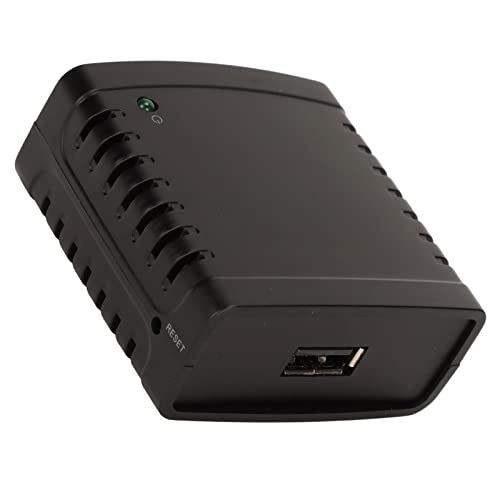 GOWENIC USB Printer Server, Printer Network Sharer, TCP/IP LPR Print Server, Wireless Extender Sharer, 10/100Mbps RJ45 LAN 1 Port USB Ethernet Extension Adapter, 100-240V(#3)
