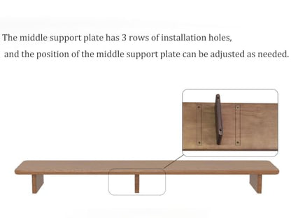 Solid Wood Dual Monitor Stand Riser Walnut Monitor Riser for Desk Wooden Desk Shelf Ergonomic Monitor Stand for Home Office