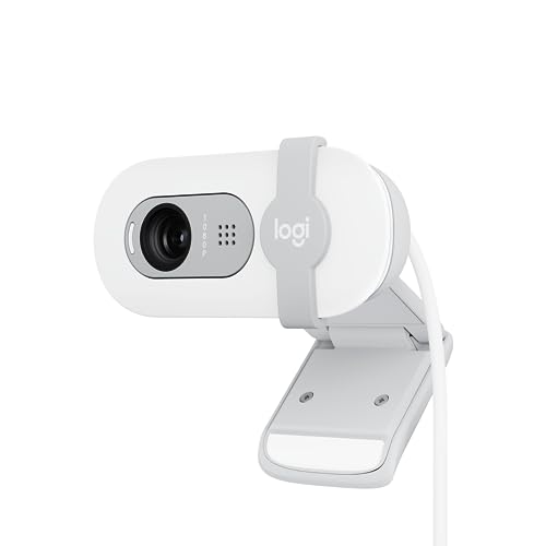 Logitech Brio 100 Full HD 1080p Webcam for Streaming and Meetings - White - color: Off White, size: 1 Pack, style: 1080p