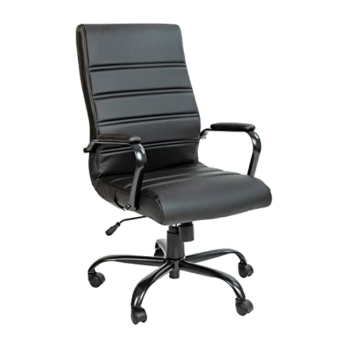 Flash Furniture High Back LeatherSoft Executive Office Chair, Black | 360° Swivel, Height Adjustable, Commercial Grade - color: Black Leathersoft/Black Frame