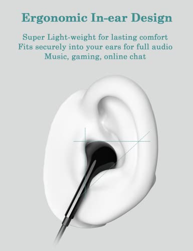 DUKABEL USB Wired Earbuds, PC Headphone with Mic for PC/ PS4/ PS5-6Feet