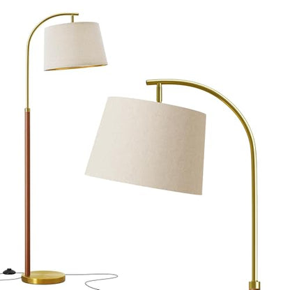 62.5" Gold Floor Lamp for Living Room Dimmable Standing Lamp with Remote - color: Red & Gold