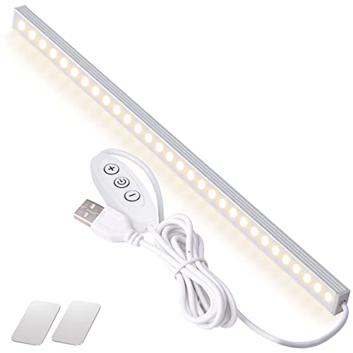 DWEPTU USB Powered Under Cabinet Lighting, 12" Tool-Free Mount Dimmable LED Strip for Pantry & Workspace - color: Cool White, size: 11.8 Inch