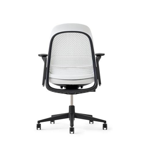 Haworth Breck Ergonomic Office Chair, Home Office Desk Chair, Lunar | Computer Desk Chair with Height-Adjustable Lumbar Support, Black Trim, and 4D-Arms - color: Lunar, style: Black Trim