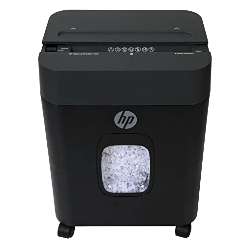 HP - Micro Cut Paper Shredder, 8-Sheet with Slide Top for Home Office - size: 8 Sheet