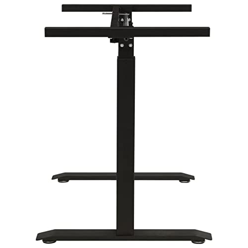 Gecheer Manual Height Adjustable Standing Desk Frame, Hand Crank Black Powder-Coated Steel, for Home Office Workspace, 28.0-44.5 in Height, 23.6 x 63.0 x 44.5 in Dimensions