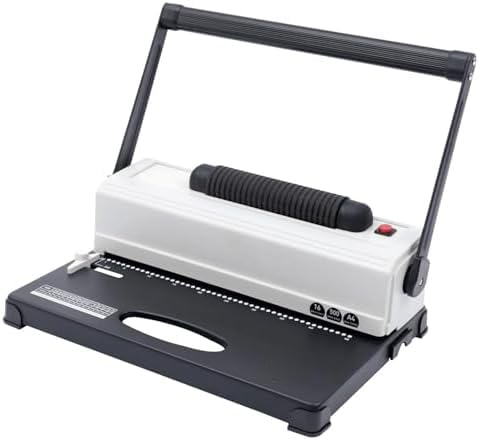 Electric Coil Binding Machine, Heavy-Duty Metal Construction, 250 Sheets Capacity, Spiral Wire Binder for Office and Home Use