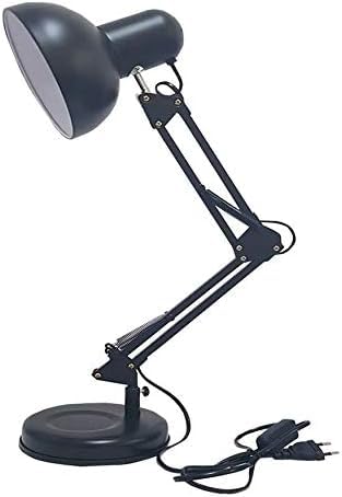 Adjustable Clamp Desk Lamp 24" Height, Swing Arm Architect Metal Table Lamp, Gooseneck and 360° Rotating Shade, E26 Base (Bulb NOT Included) Black Clip-On Light for Office, Study, Reading, Crafting