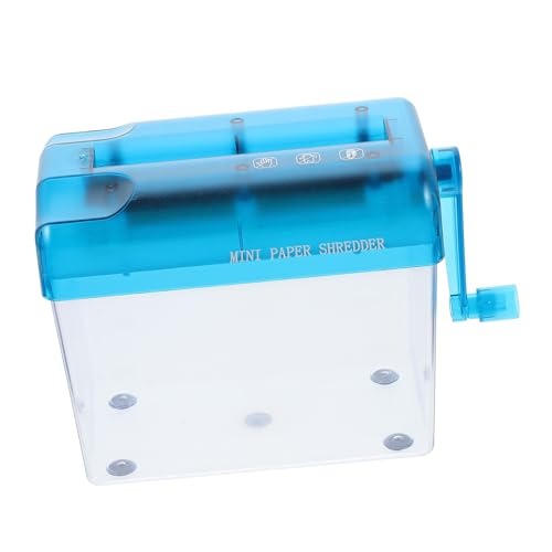 Convenient Manual Hand Shredder Small Desktop Cross-Cutting Paper Shredder for Home Office Use with Wastebasket for Documents Receipts Bills and Crafting Protection