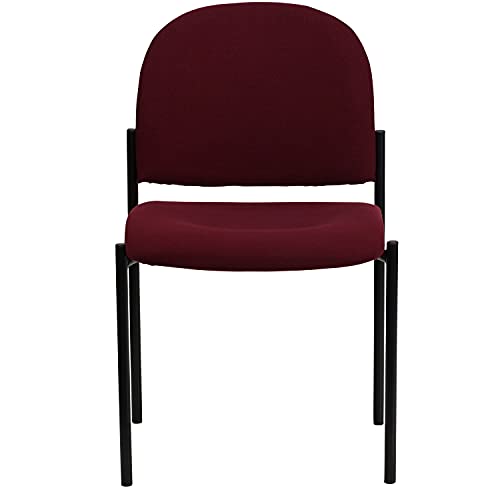 EMMA + OLIVER Burgundy Fabric Stackable Steel Side Reception Chair - color: Burgundy Fabric