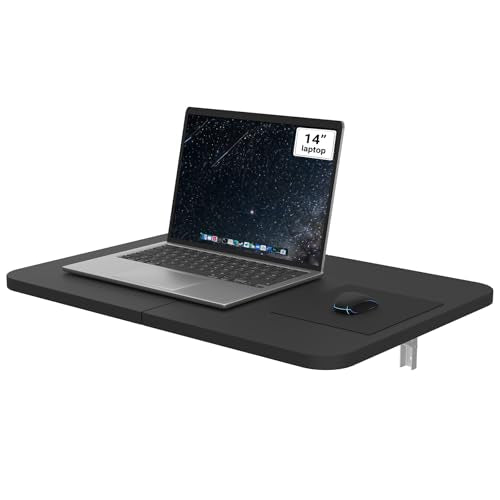 Neoaider Wall Mounted Folding Desk 23.6” x 15.7”, Black - color: Black, size: 23.6" x 15.7"