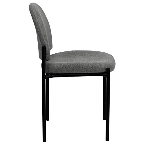 EMMA + OLIVER Gray Fabric Stackable Steel Side Reception Chair - color: Gray Fabric