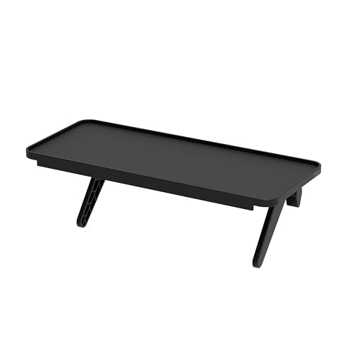 Pixio 12 inch Black Monitor Storage Top Shelf - Adjustable Platform, Universal Fit, Holds Up to 13lbs, Works on TV, Flat, Curved Monitors, Storage for Webcams, Clocks, Phone, Figures - color: Black