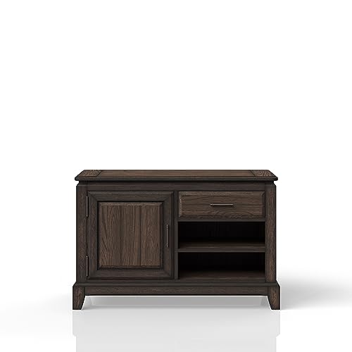 Chocolate Office Storage Credenza with Adjustable Shelves and Locking Doors for Home or Business Use Durable Wood Construction