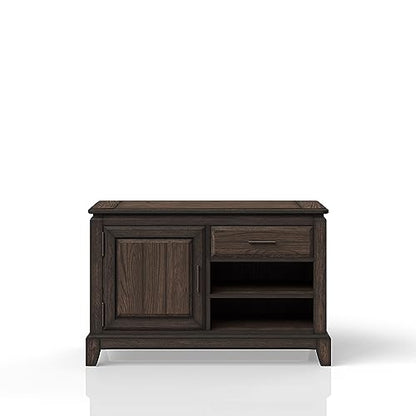 Chocolate Office Storage Credenza with Adjustable Shelves and Locking Doors for Home or Business Use Durable Wood Construction