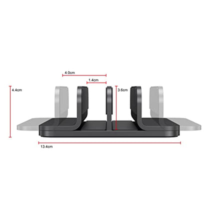 JOKItech Dual Aluminum Vertical Laptop Stand Organizer, Sturdy Notebook Computer Holder Stand Compatible with New Liquid Retina XDR Apple MacBook Air/Pro/Neo, Mac mini & iPad Pro - Black - color: Black