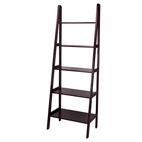 Casual Home 5-Shelf Ladder Bookcase, Espresso (New) - color: Espresso (New), size: 24.75"W, style: Ladder Bookcase