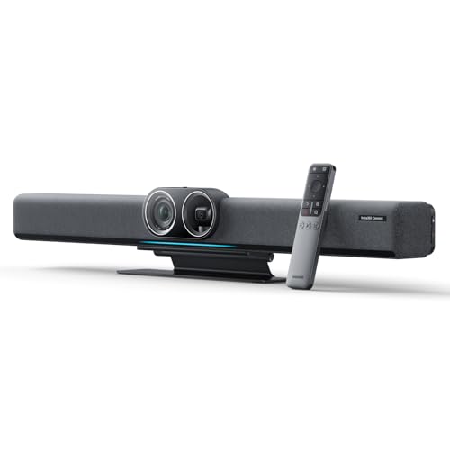 Insta360 Connect - AI Conference Room System with Android OS, Zoom Certified, Dual-4K Cameras, Speaker Tracking, 14-Mic Array, Voice Pickup to 33ft, Whiteboard Mode, Work with Teams/Google Meet/Webex