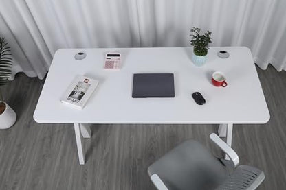 ApexDesk Quattro Series 60" Electric Adjustable Standing Computer Desk for Home and Office Width and Height Adjustable, Rectangular White - color: White Rectangular, size: 60" Rectangular