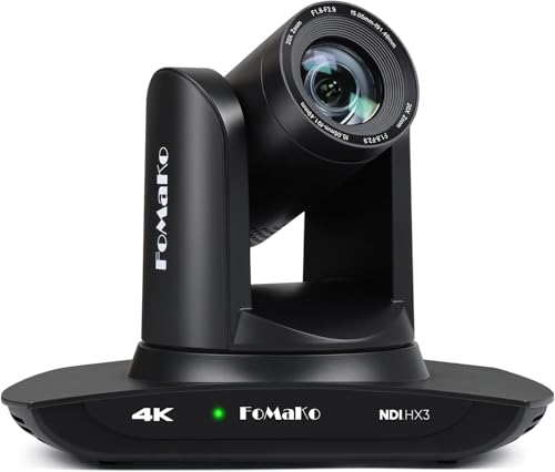 FoMaKo 4K HDMI PTZ Camera NDI AI Auto-Tracking(Gen 3), NDI HX3 Certified, 20X Optical Zoom,USB 3.0 LAN HDMI PTZ Camera 4K for Church, Worship, Education, Conferences,(NDI License Included), K20UH - color: Classic Black
