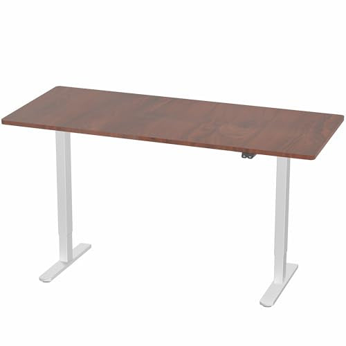 VIVO Dark Walnut 71 x 30 in Standing Desk, DESK-KIT-0W7D - color: Dark Walnut Top / White Frame, size: 71 x 30 inch