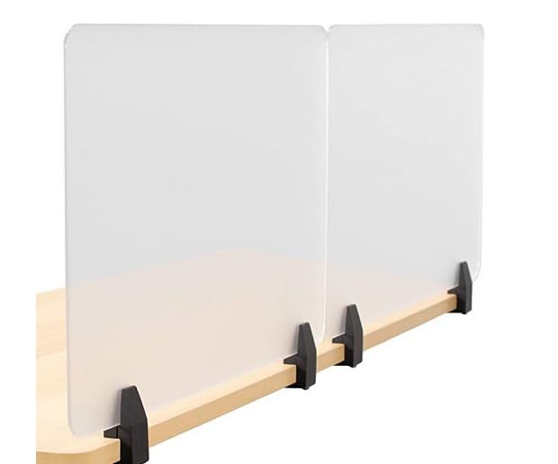 Acrylic Desk Privacy Panel, 2 Pack Desk Dividers Office Partitions Office Desk Accessories Frosted Acrylic Clamp-on Desk Partition for Schools Students Classroom Tabletop (30 x 18 Inch) - size: 30 x 18 Inch