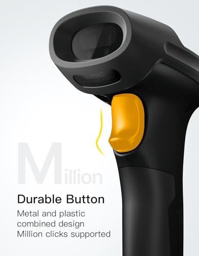 Inateck 2D Barcode Scanner, Wireless Bluetooth QR Code Scanner with AI APP & SDK, 180-Day Battery Life, Fast & Accurate Scanning, Compatible with iOS/Android/Windows - color: Black